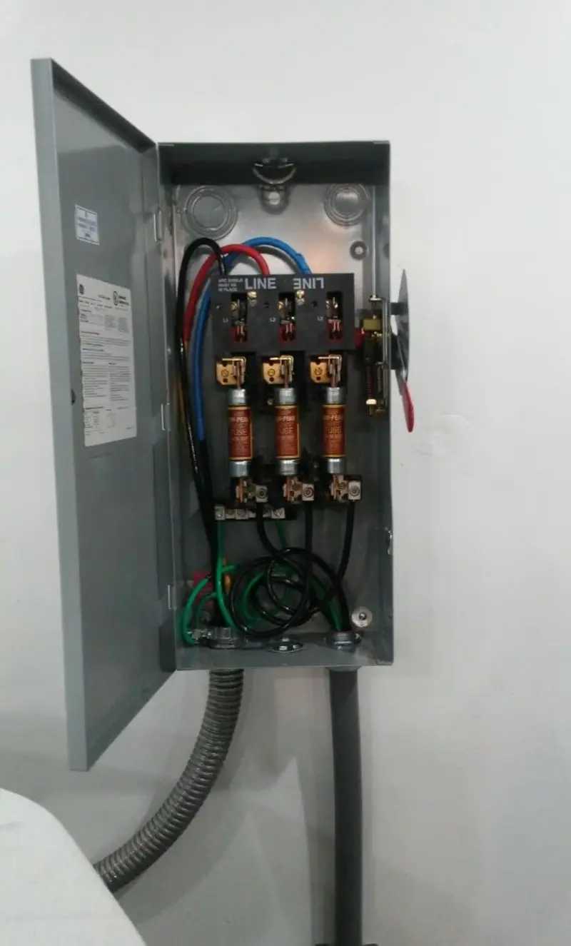Three-phase disconnect switch installed for Electrical Wiring & Rewiring in Valley Center