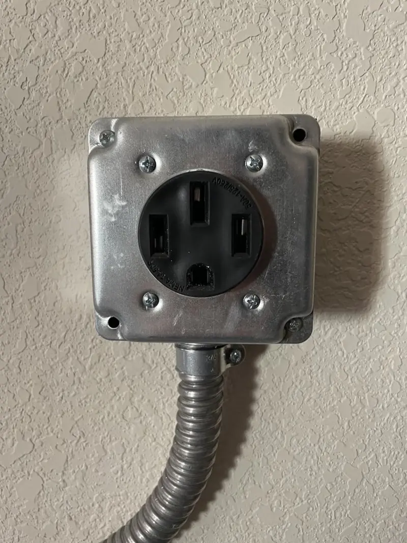 NEMA 14-50 outlet installed for Smart Home Electrical in Valley Center
